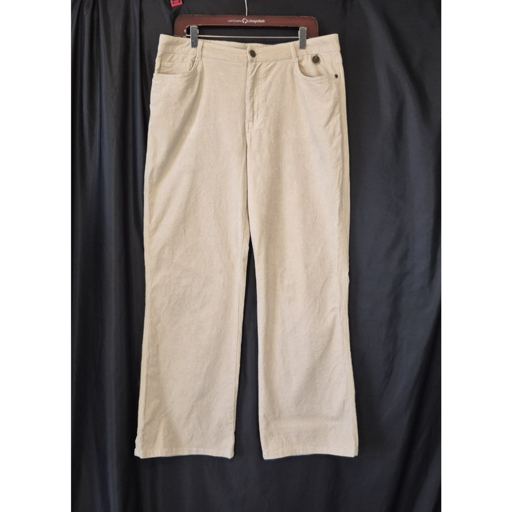April Cornell For Cornell Trading Womens Ivory Corduroy Pants US 12